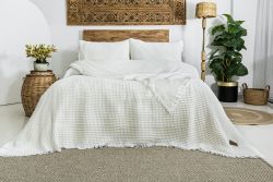 Вафельне покривало Saheser Norah Cream 240x260см +2 наволочки 50x70см