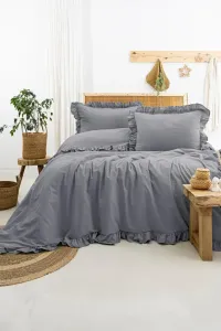Двоспальний Євро комплект Saheser Saloni Antracit Варена Бавовна