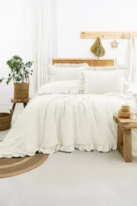 Двоспальний Євро комплект Saheser Saloni Krem Варена Бавовна