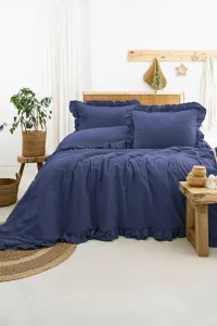 Двоспальний Євро комплект Saheser Saloni Lacivert Варена Бавовна