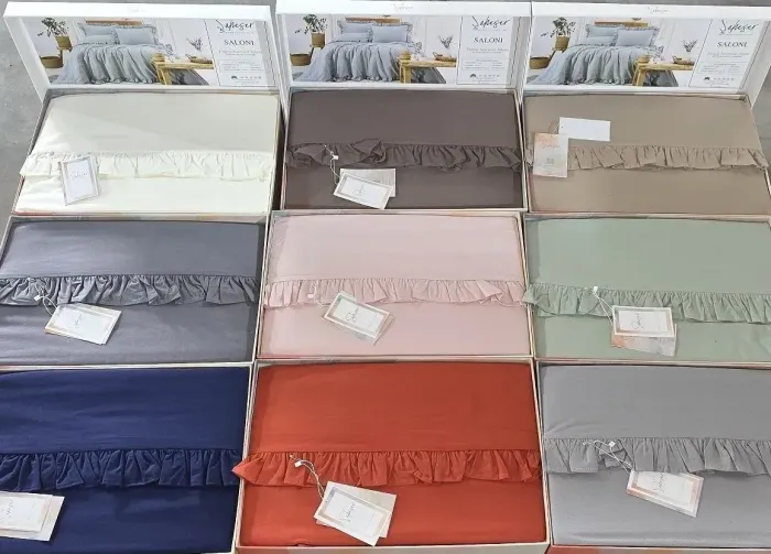 Двоспальний Євро комплект Saheser Saloni Kiremit Варена Бавовна