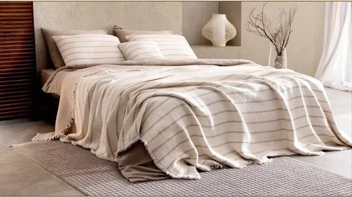 Муслінове покривало Saheser Striped Vizon 230х250 см