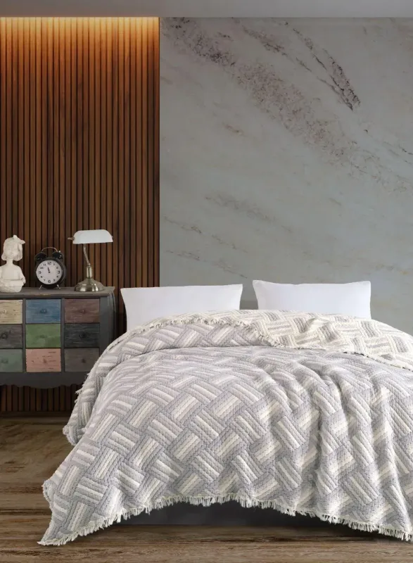 Муслінове покривало Saheser Terry Gri 230х250 см