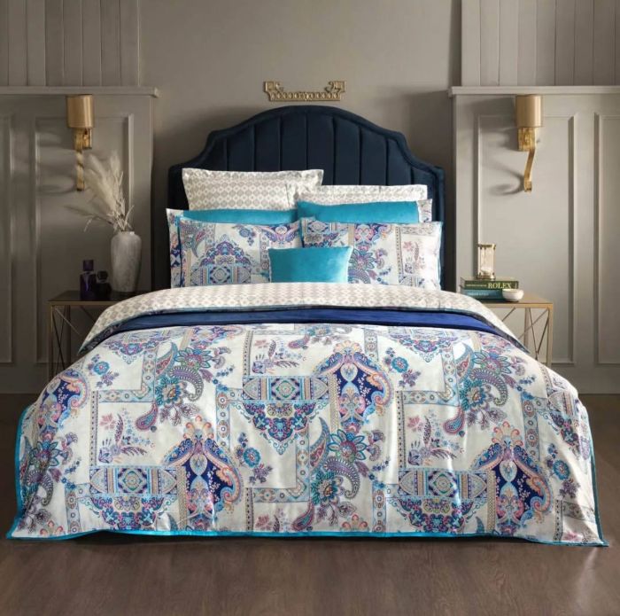 Двоспальний Євро комплект Sarev Hermes Шовк+Сатин Делюкс (пошкоджена коробка)