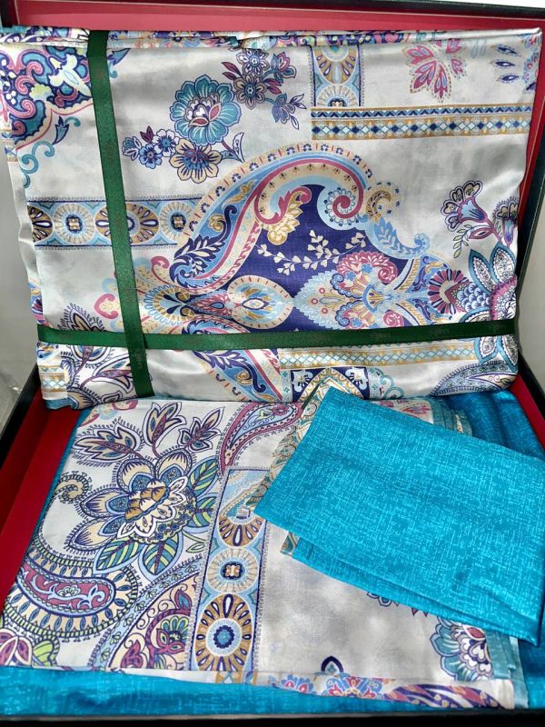 Двоспальний Євро комплект Sarev Hermes Шовк+Сатин Делюкс (пошкоджена коробка)