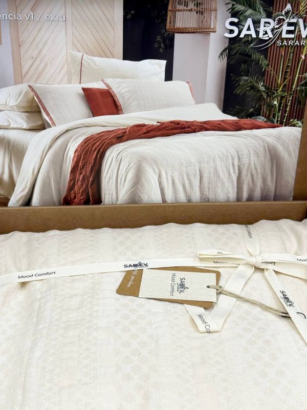 Двоспальний Євро комплект Sarev Palencia Ekru Варена Бавовна