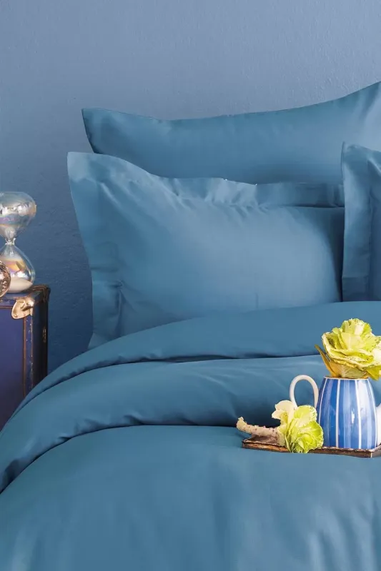 Двоспальний Євро комплект - Issimo Home Sky Blue Сатин Преміум