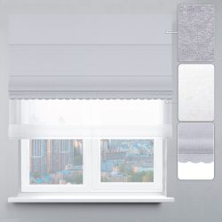 Римська штора День-Ніч Тюль/Софт Люкс із ланцюжковим карнизом з ажуром стальний