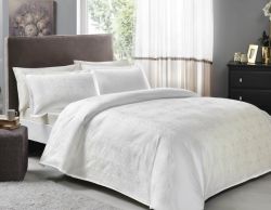 Двоспальний Євро комплект TAC Nodus White Жаккард