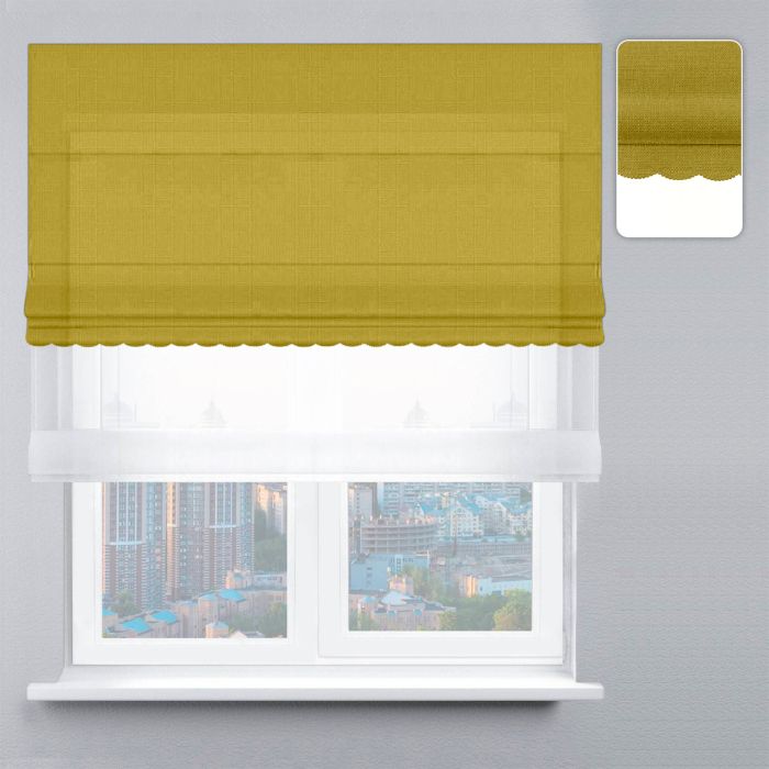 Римська штора День-Ніч Тюль/Велюр з ажуром гірчичний