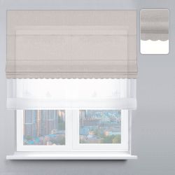 Римська штора День-Ніч Тюль/Велюр із ланцюжковим карнизом з ажуром лате