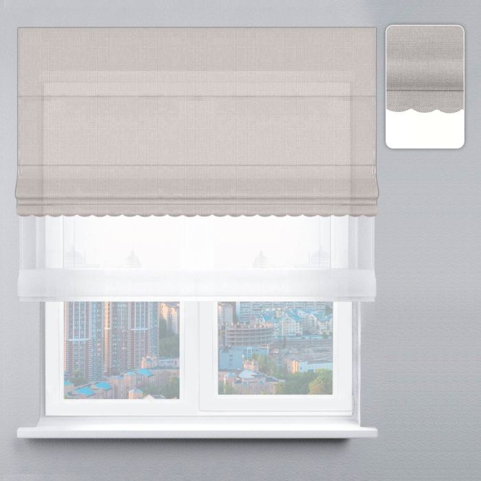 Римська штора День-Ніч Тюль/Велюр із ланцюжковим карнизом з ажуром лате