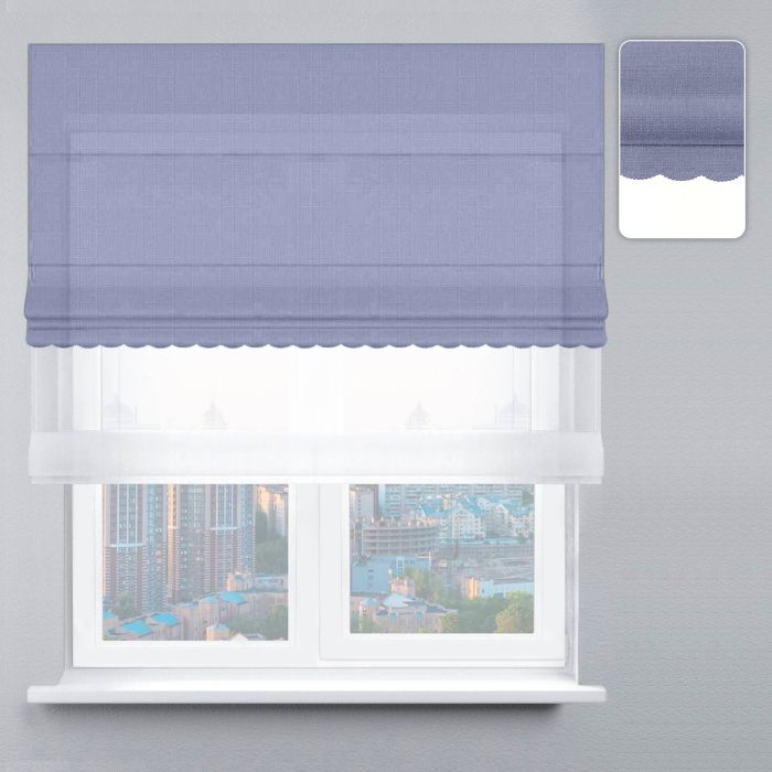 Римська штора День-Ніч Тюль/Велюр із ланцюжковим карнизом з ажуром лавандовий