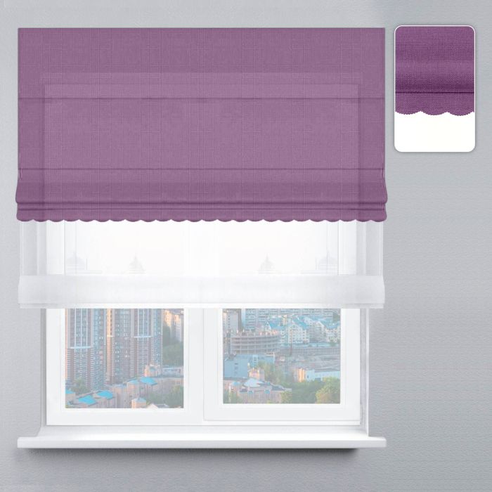 Римська штора День-Ніч Тюль/Велюр із ланцюжковим карнизом з ажуром ліловий