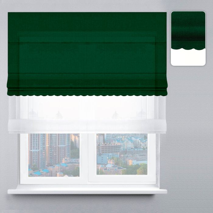 Римська штора День-Ніч Тюль/Велюр із ланцюжковим карнизом з ажуром малахітовий