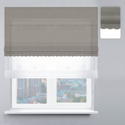 Римська штора День-Ніч Тюль/Велюр з ажуром сірий