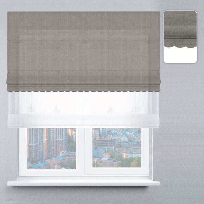 Римська штора День-Ніч Тюль/Велюр з ажуром сірий