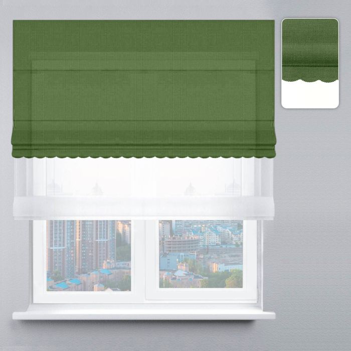 Римська штора День-Ніч Тюль/Велюр з ажуром зелений