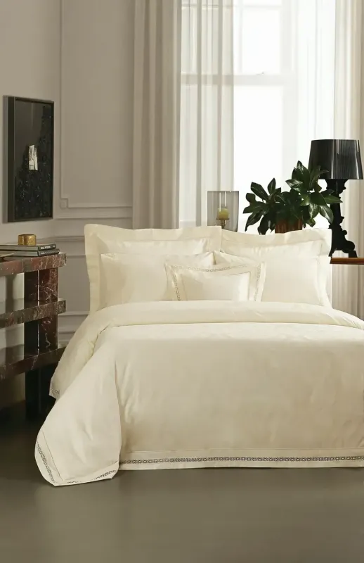 Двоспальний Євро комплект Valeron Bernelle Cream Жаккард