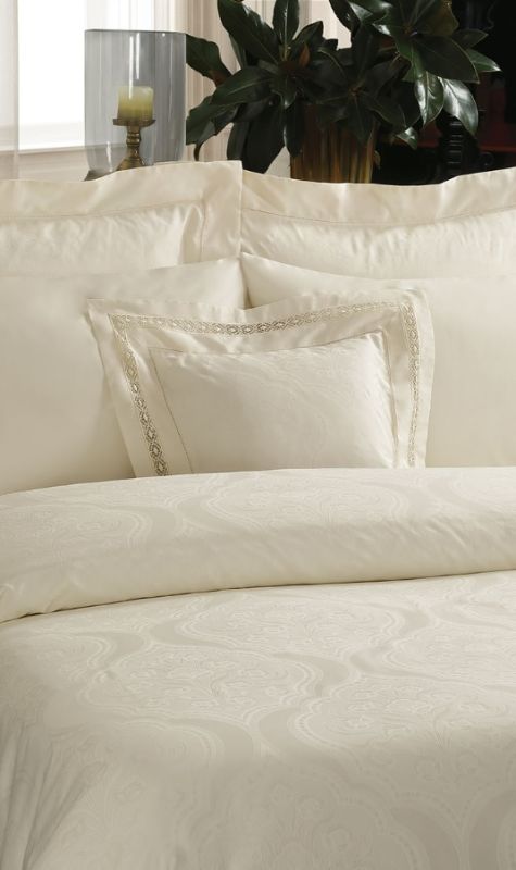 Двоспальний Євро комплект Valeron Bernelle Cream Жаккард