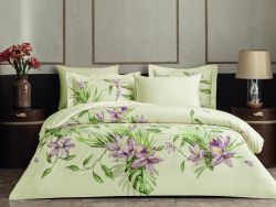 Двоспальний Євро комплект Valeron Fiorella Bordo Сатин-Premium