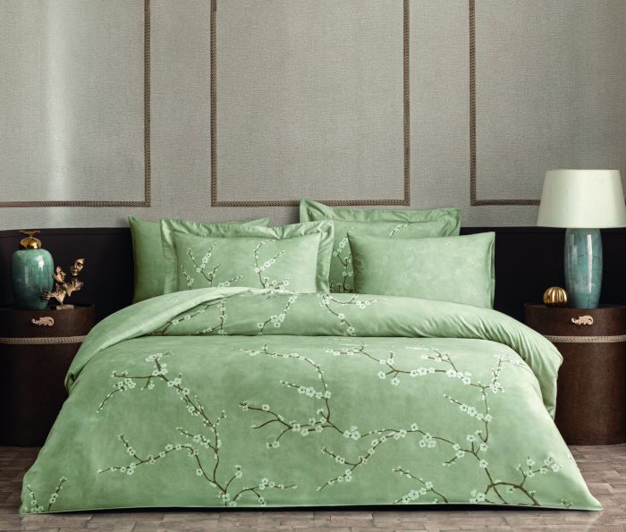 Двоспальний Євро комплект Valeron Molinard Gri Сатин-Premium