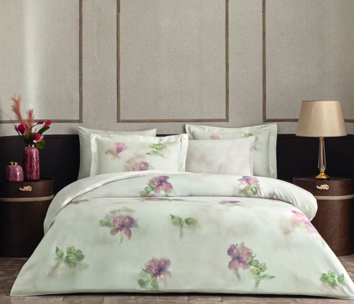 Двоспальний Євро комплект Valeron Velours Pembe Сатин-Premium