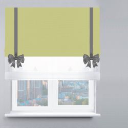 Римська штора День-Ніч Тюль/Велюр із ланцюжковим карнизом з бантами салатовий