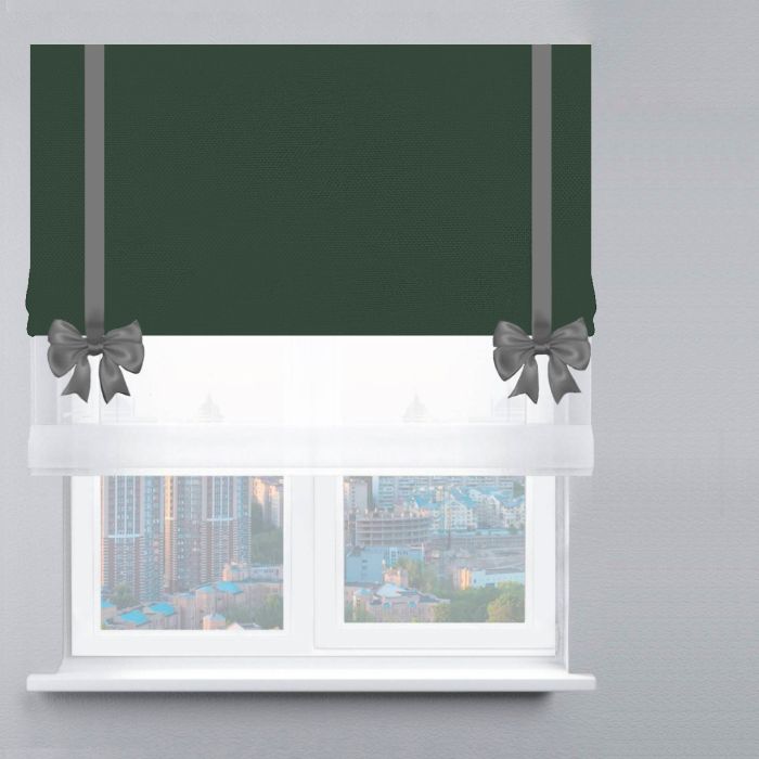 Римська штора День-Ніч Тюль/Велюр із ланцюжковим карнизом з бантами малахітовий