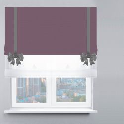 Римська штора День-Ніч Тюль/Велюр з бантами ліловий