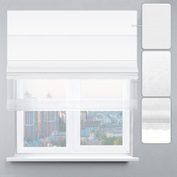 Римська штора День-Ніч Тюль/Велюр з ажуром білий