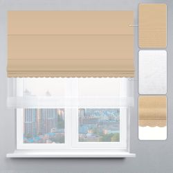 Римська штора День-Ніч Тюль/Велюр з ажуром бежевий