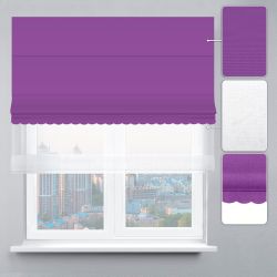 Римська штора День-Ніч Тюль/Велюр з ажуром фіолетовий
