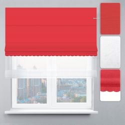 Римська штора День-Ніч Тюль/Велюр з ажуром червоний