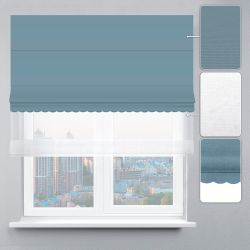 Римська штора День-Ніч Тюль/Велюр з ажуром морський