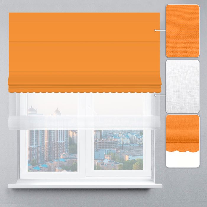 Римська штора День-Ніч Тюль/Велюр з ажуром помаранчевий