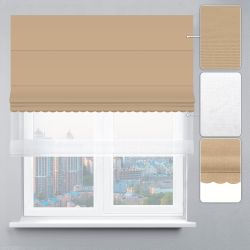 Римська штора День-Ніч Тюль/Велюр з ажуром горіховий