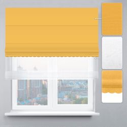 Римська штора День-Ніч Тюль/Велюр з ажуром жовтий