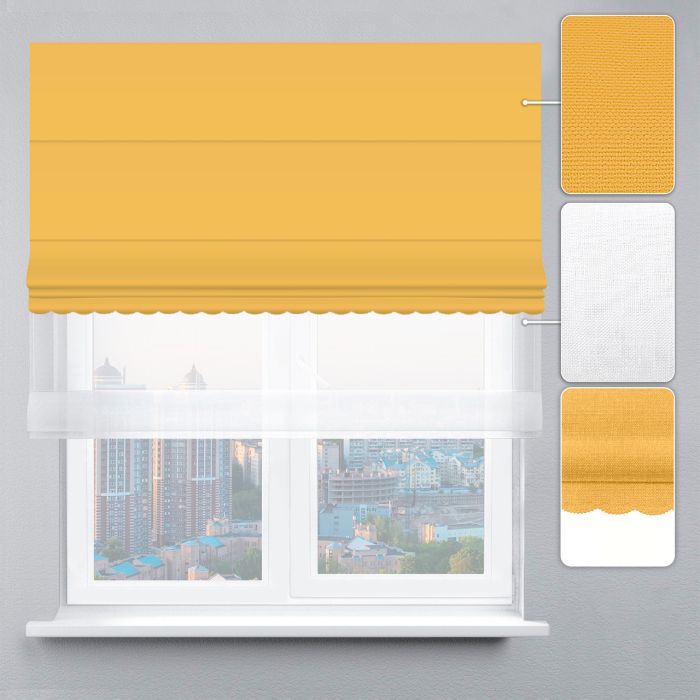 Римська штора День-Ніч Тюль/Велюр з ажуром жовтий