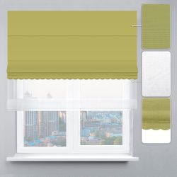 Римська штора День-Ніч Тюль/Велюр з ажуром салатовий