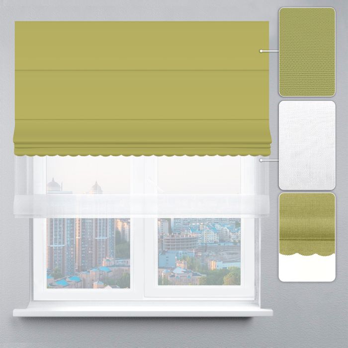 Римська штора День-Ніч Тюль/Велюр з ажуром салатовий
