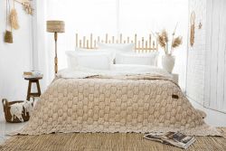 Євро комплект з мусліновим покривалом Zebra Casa Paloma Beige