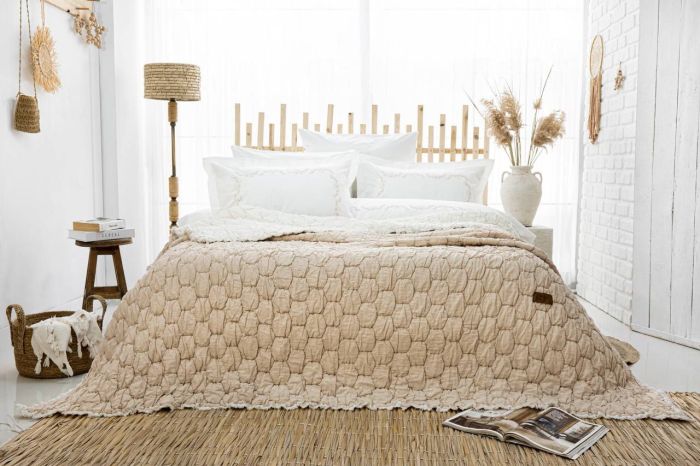 Євро комплект з мусліновим покривалом Zebra Casa Paloma Beige