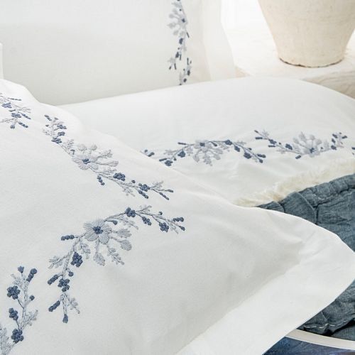 Євро комплект з мусліновим покривалом Zebra Casa Paloma Indigo